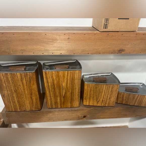 Vintage Mid Century Canister Set of 4 Coffee Tea Flour Sugar - Picture 6 of 10